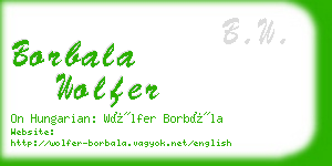 borbala wolfer business card